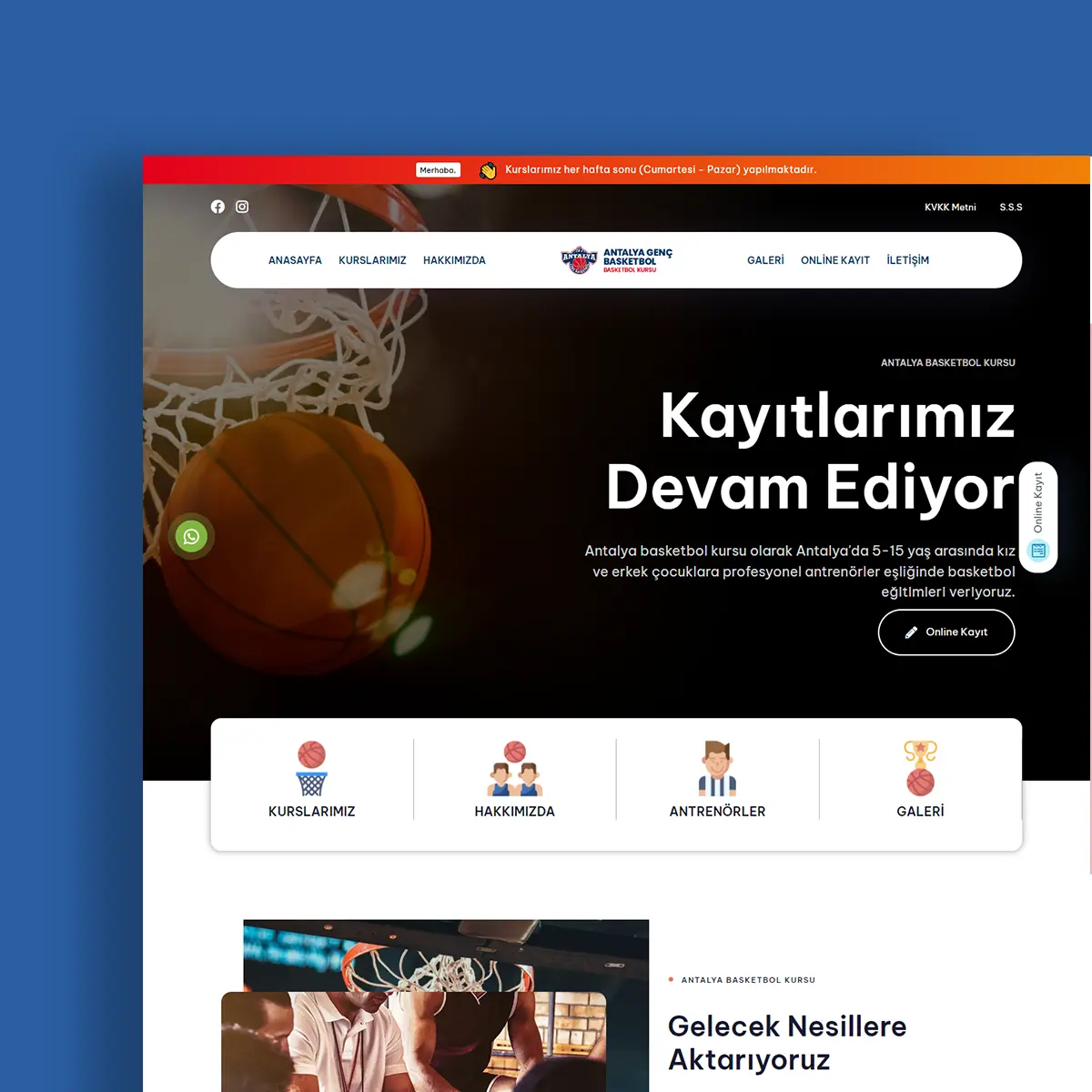 Antalya Genç Basketbol Web Tasarım